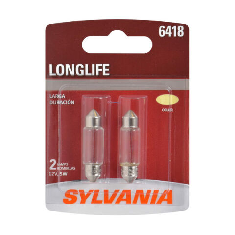 SYLVANIA 6418 Long Life Mini Bulb, 2&nbsp;Pack