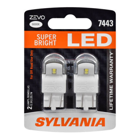 SYLVANIA 7443 WHITE ZEVO LED Mini, 2&nbsp;Pack