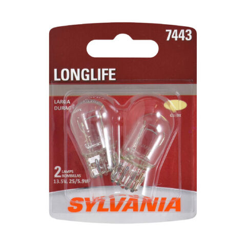 SYLVANIA 7443 Long Life Mini Bulb, 2&nbsp;Pack
