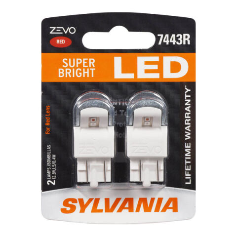 SYLVANIA 7443R RED ZEVO LED Mini, 2&nbsp;Pack