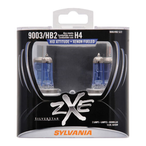 SYLVANIA 9003 SilverStar zXe Halogen Headlight Bulb, 2&nbsp;Pack