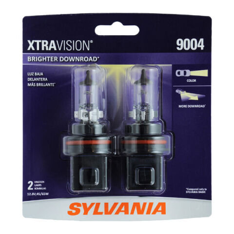 SYLVANIA 9004 XtraVision Halogen Headlight Bulb, 2&nbsp;Pack