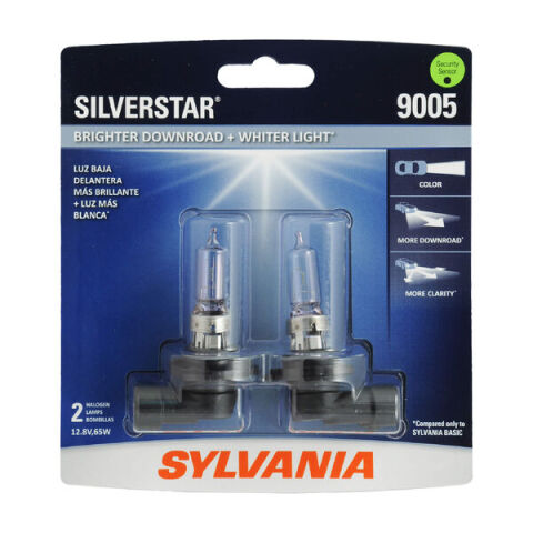 SYLVANIA 9005 SilverStar Halogen Headlight Bulb, 2&nbsp;Pack