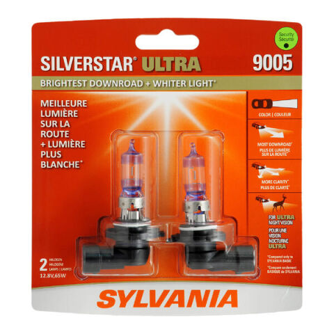 SYLVANIA 9005 SilverStar ULTRA Halogen Headlight Bulb, 2&nbsp;Pack
