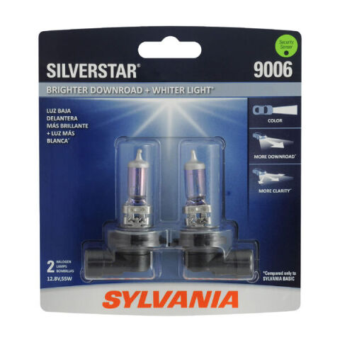 SYLVANIA 9006 SilverStar Halogen Headlight Bulb, 2&nbsp;Pack