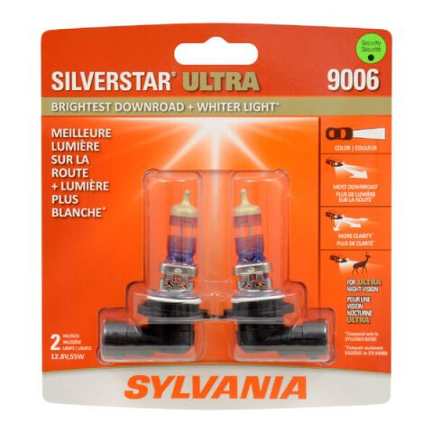 SYLVANIA 9006 SilverStar ULTRA Halogen Headlight Bulb, 2&nbsp;Pack