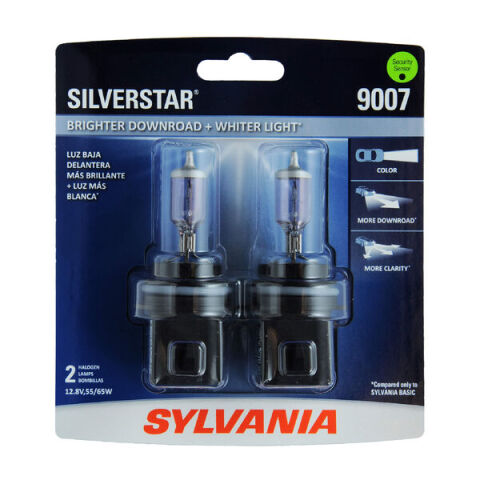 SYLVANIA 9007 SilverStar Halogen Headlight Bulb, 2&nbsp;Pack