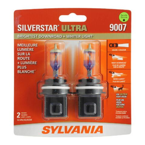 SYLVANIA 9007 SilverStar ULTRA Halogen Headlight Bulb, 2&nbsp;Pack