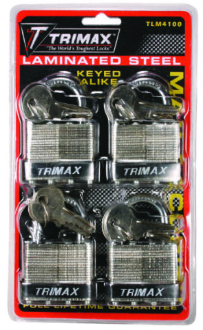 4-PACK KEYED-ALIKE TLM100 40MM PADLOCKS W/ 1