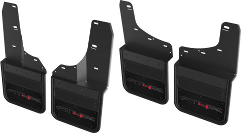 Gatorback CR AT4X Logo Mud Flaps - Black/AL For 24-25 Sierra HD AT4X Offset No Drill Kit; Front &&nbsp;Rear