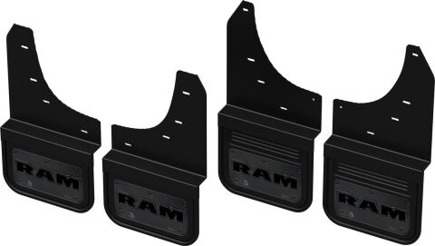 Gatorback CN RAM Text Mud Flaps - Gunmetal For 21-24 Ram 1500 TRX; Front &&nbsp;Rear