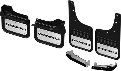 Gatorback CR Denali Mud Flaps - Black For 20-25 Sierra 2500HD/3500HD SRW; Front &&nbsp;Rear
