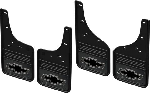 Gatorback CR Chevrolet Logo Mud Flaps - Gunmetal For 20-25 Silverado 2500/3500HD SRW; Front &&nbsp;Rear