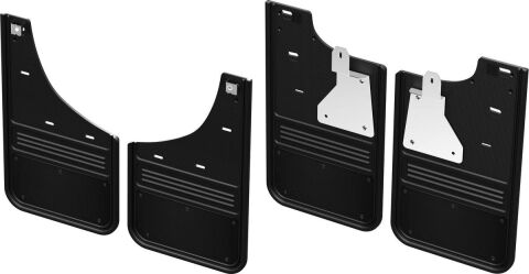 22+ Chevrolet Silverado 1500 ZR2 GB Mud Flaps Front & Rear, Black Anodized Aluminum&nbsp;Plates