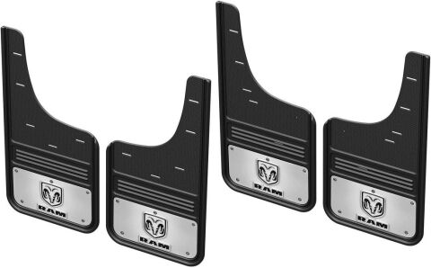 19-25 Ram 1500 New Body GM Ram V Mud Flaps Front & Rear w/ Stainless Steel&nbsp;Plates
