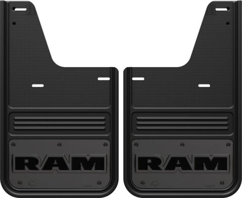 Gatorback CR RAM Text Mud Flaps - Gunmetal For 09-23 Ram Classic SRW;&nbsp;Rear