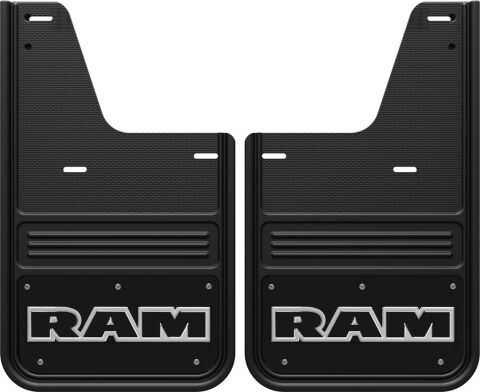Gatorback CR RAM Text Mud Flaps - Black/Wrap For 09-23 Ram Classic SRW;&nbsp;Rear