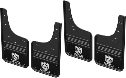 Gatorback CR RAM V Mud Flaps - Black/Wrap For 19-25 Ram 1500 New Body; Front &&nbsp;Rear