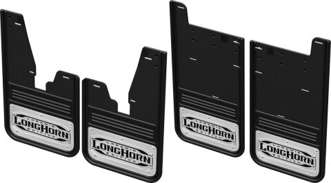 Gatorback CR Longhorn 2 Mud Flaps For 19-25 Ram 2500/3500 w/ Flares; Front &&nbsp;Rear