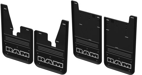 Gatorback CR RAM Text Mud Flaps - Black/Wrap For 19-24 Ram HD New Body w/o Flares; Front &&nbsp;Rear