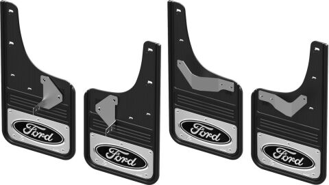 Gatorback CR Ford Logo Mud Flaps - Black For 21-25 F-150; Front &&nbsp;Rear