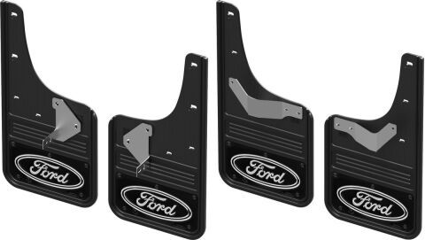 Gatorback CR Ford Logo Mud Flaps - Black/Wrap For 21-25 F-150; Front &&nbsp;Rear
