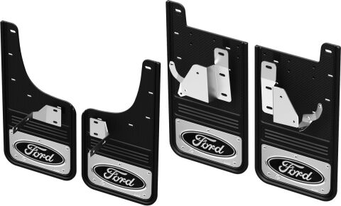 Gatorback CR Ford Logo Mud Flaps - Black For 23-25 F-250/F-350 SRW (Not Tremor); Front &&nbsp;Rear