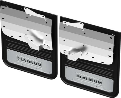 23+ Ford F350/450 Dually GB Mud Flaps Rear w/ Platinum Logo&nbsp;Plates