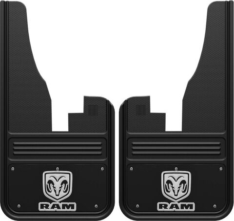 Gatorback Ram V Mud Flaps - Black/Wrap For 09-18 Ram 1500 (19-23 Classic), 10-23 Ram 25/3500