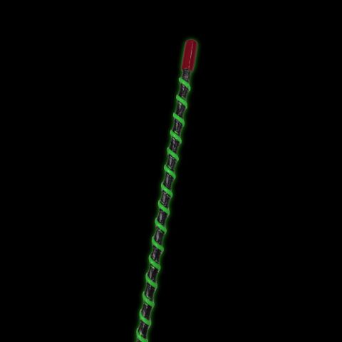 6 ft Fully Lit COB LED Whip Quick Disconnect Mount Steady&nbsp;Green