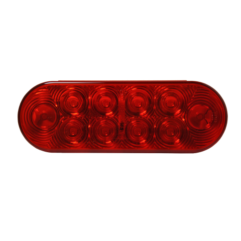 LED Oval Stop/Turn/Tail Lamp Red, 6.5