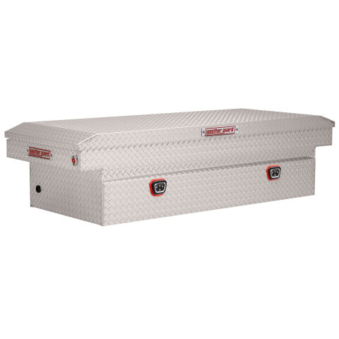 Aluminum Saddle Box Full Extra Wide Clear ARMOR TUF Powder Coat 71.5
