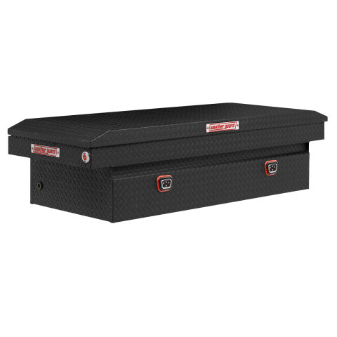 Aluminum Saddle Box Full Extra Wide - Matte Black Clear ARMOR TUF Powder Coat 71.5