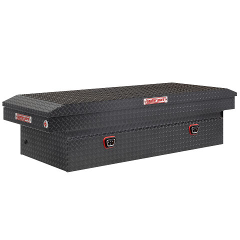 SADDLE BOX, ALUMINUM, FULL EXTRA WIDE,GUNMETAL GRAY, 15.5 CU&nbsp;FT