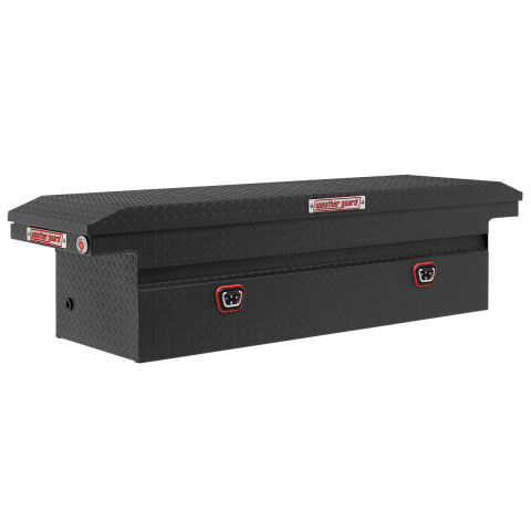 SADDLE BOX, ALUMINUM, FULL LOW PROFILE,TEXTURED MATTE BLACK, 11.0 CU&nbsp;FT