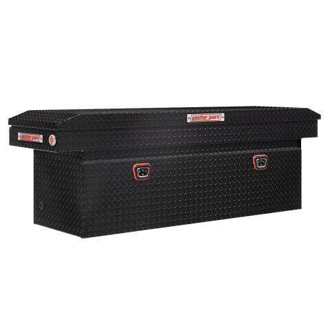 SADDLE BOX, ALUMINUM, FULL DEEP,GLOSS BLACK, 15.0 CU&nbsp;FT