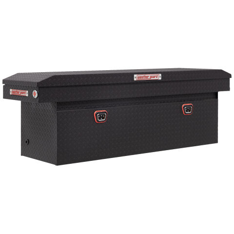 SADDLE BOX, ALUMINUM, FULL DEEP, TEXTURED MATTEBLACK, 15.0 CU&nbsp;FT