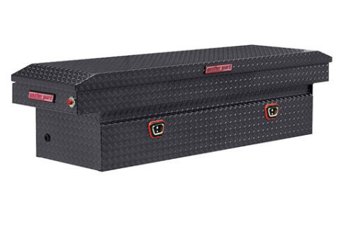 SADDLE BOX, ALUMINUM, FULL STANDARD, GUNMETAL GRAY, 10.5 CU&nbsp;FT