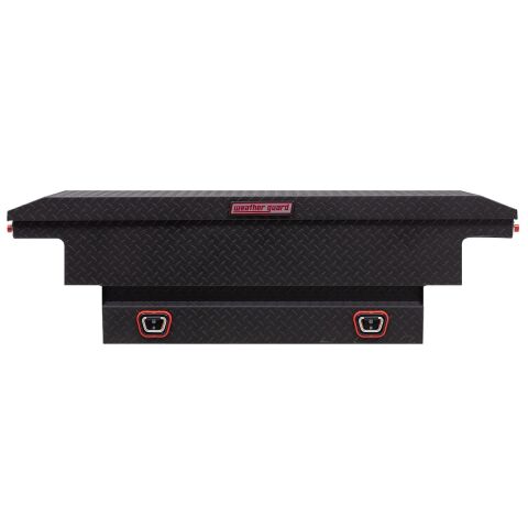 SADDLE BOX, ALUMINUM, COMPACT LOW PROFILE, TEXTURED MATTE BLACK, 7.7 CU&nbsp;FT