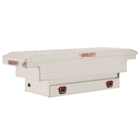 SADDLE BOX, ALUMINUM, COMPACT DEEP,CLEAR, 9.0 CU&nbsp;FT
