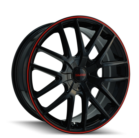 16X7 5-112/5-120 42mm 72.62mmTR60 (3260) BLACK/RED&nbsp;RING