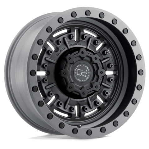 BRABR 18X9.5 6X5.5 TXT-M-GNMTL 12MMBLACK RHINO ABRAMS TEXTURED MATTE GUNMETAL