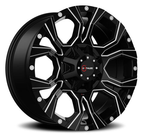 18X9 8X180 ET0 CB124.1 ENTHUZE WIDOW ENTHUZE WIDOW GLOSS BLK/CNC GROOVES